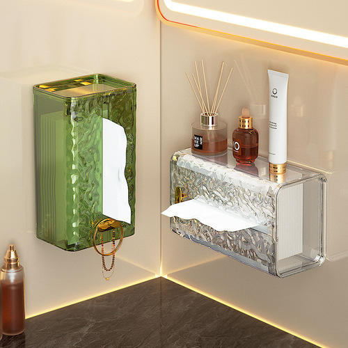 Glacier pattern tissue box wall-mounted tissue box home kitchen napkin box light luxury style face towel storage box