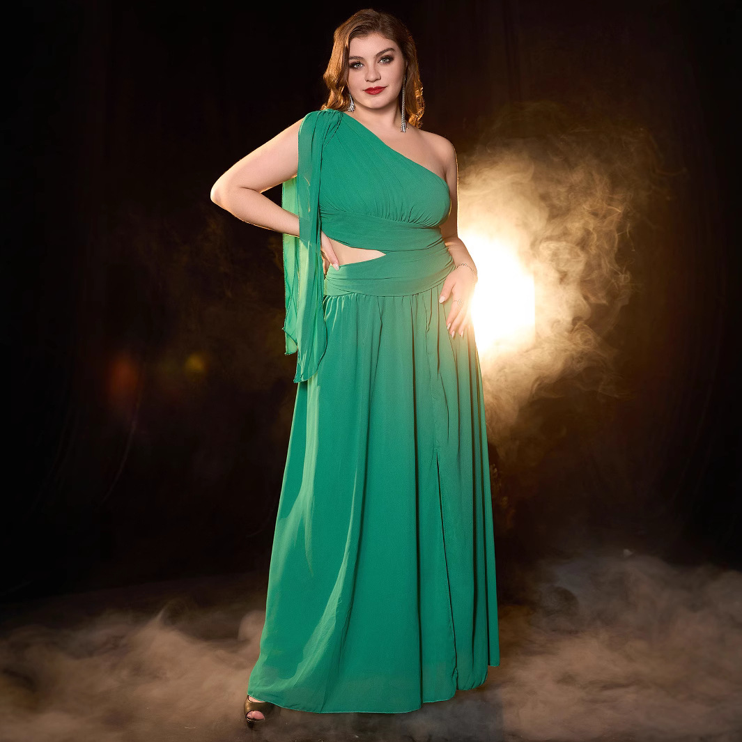 Ropa de mujer de talla grande Vestido largo sexy transfronterizo europeo y americano Vestido de noche sin tirantes del banquete de Amazon Vestido largo elegante de Dubai