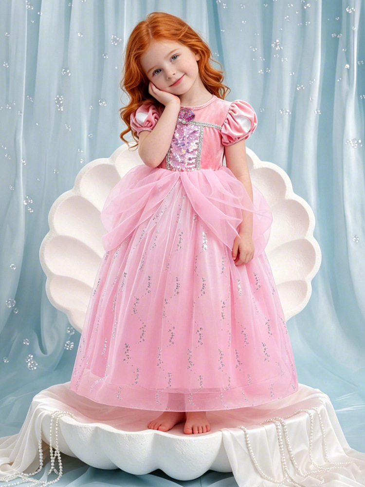 Cosplay ropa de actuación sirena ropa de actuación de niñas vestido de princesa red Pong vestido de niñas