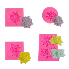 DIY香薰蜡片石膏  扩香石模具 立体花朵装饰翻糖巧克力蛋糕硅胶模