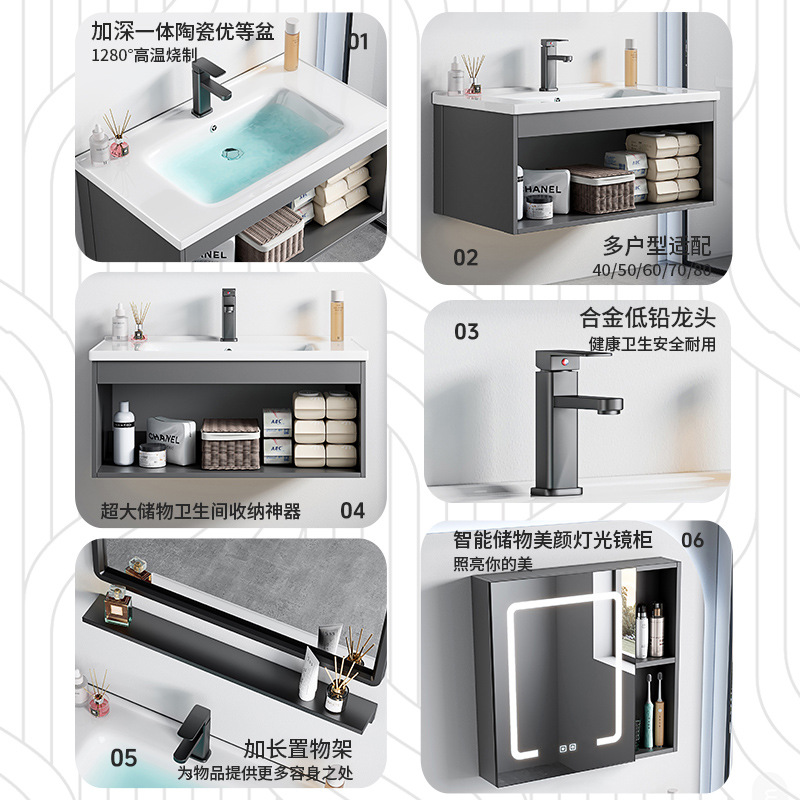 Lavabo de pared simple, pequeño apartamento, cerámica doméstica, lavabo integrado, armario, baño, piscina