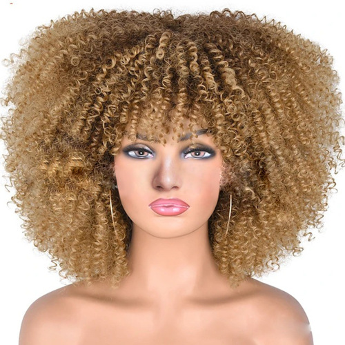 Amazon's new product European and American cross-border wigs for women African small volume rose mesh explosive headgear chemical fiber high temperature wire wigs