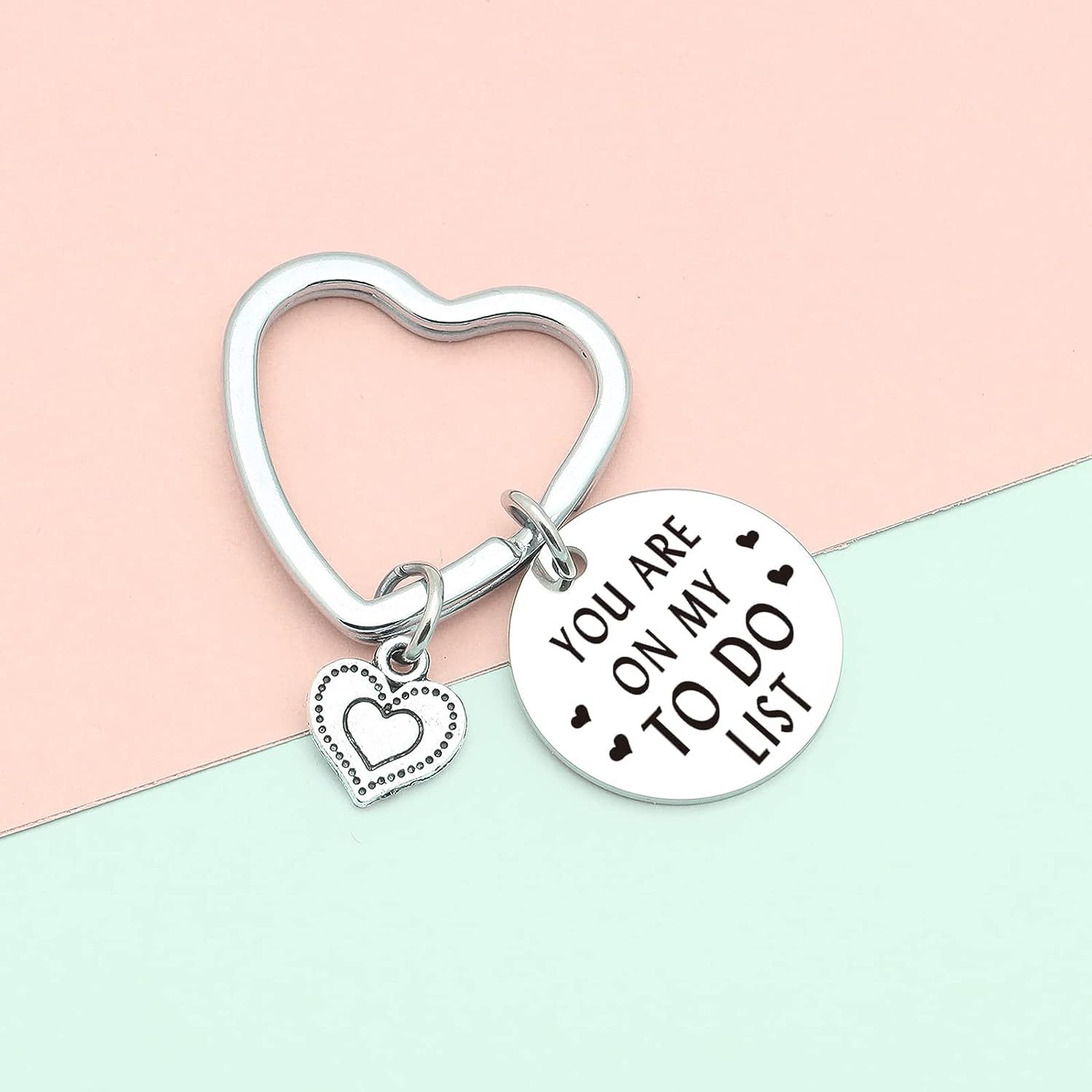 Unisex Gender Simple Style Letter Heart Shape 201 Stainless Steel Valentine'S Day Unisex Keychain