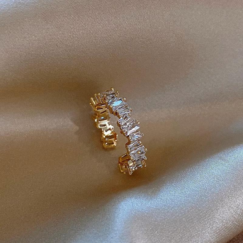 Niche Design Opening Adjustable Micro-inlaid Zircon Ring High-end Light Luxury Food Ring Personalized Popular Ring for Women