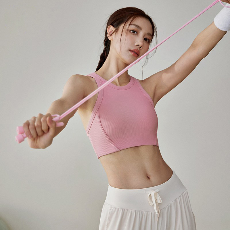 防震运动内衣女夏一体杯透气外穿跑步美背瑜伽服背心健身文胸套装|undefined