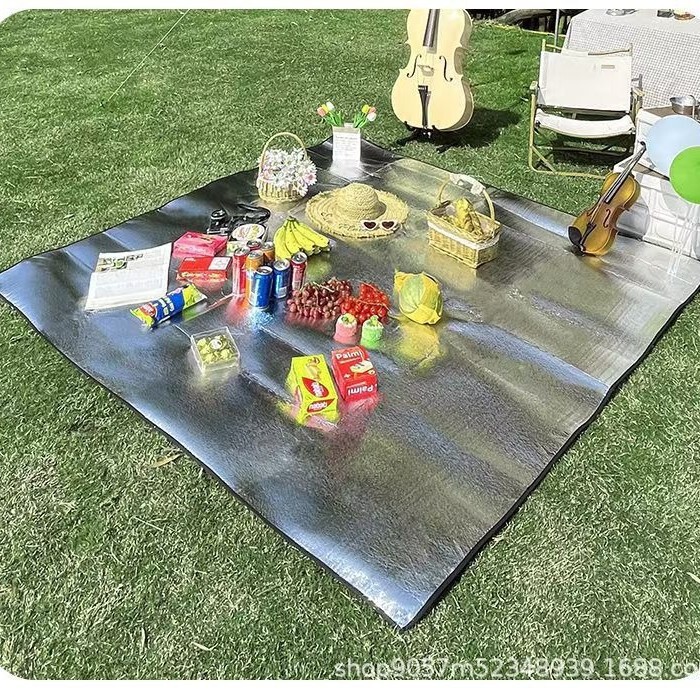 Double-Sided Aluminum Film Moisture-Proof Mat, Outdoor Camping Tent Folding Sleeping Mat, Household Cooling Insulation Mat, Lawn Dirt-Proof Waterproof Mat Double-Sided Aluminum Film Moisture-Proof Mat, Outdoor Camping Tent Folding Sleeping Mat, Household Cooling Insulation Mat, Lawn Dirt-Proof Waterproof Mat