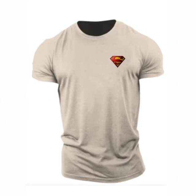 Superman (Small Logo on Chest) Series Sports and Leisure Cotton T-Shirt