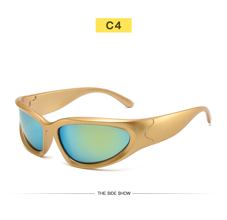 Sportsonnenbrille Im Y2k Steampunk Design Für Damen Und Herren_voghion.com
