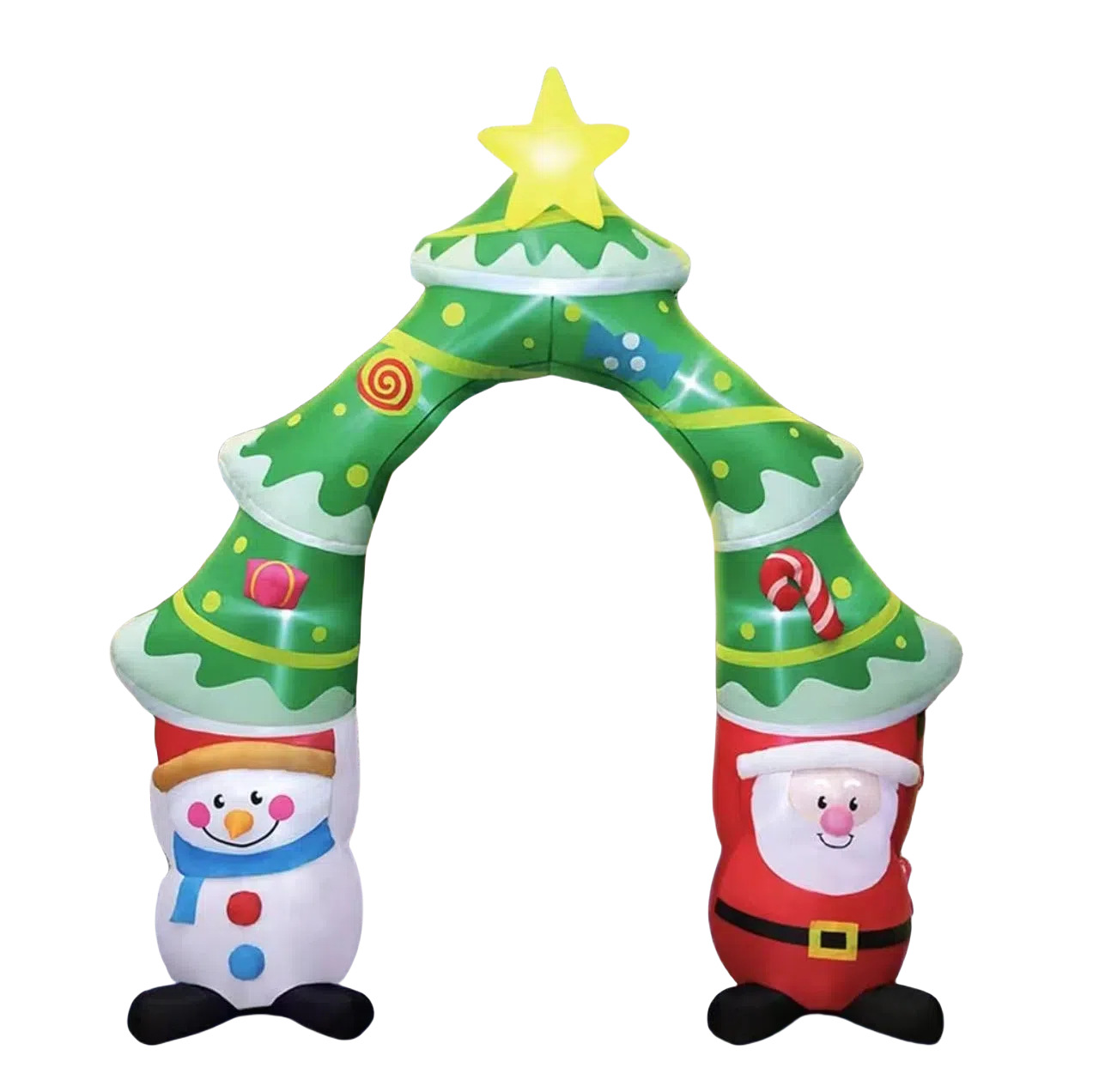 Transfronterizos para decoraciones navideñas decoración de patio luminoso muñeco de nieve alce arco de Papá Noel molde inflable