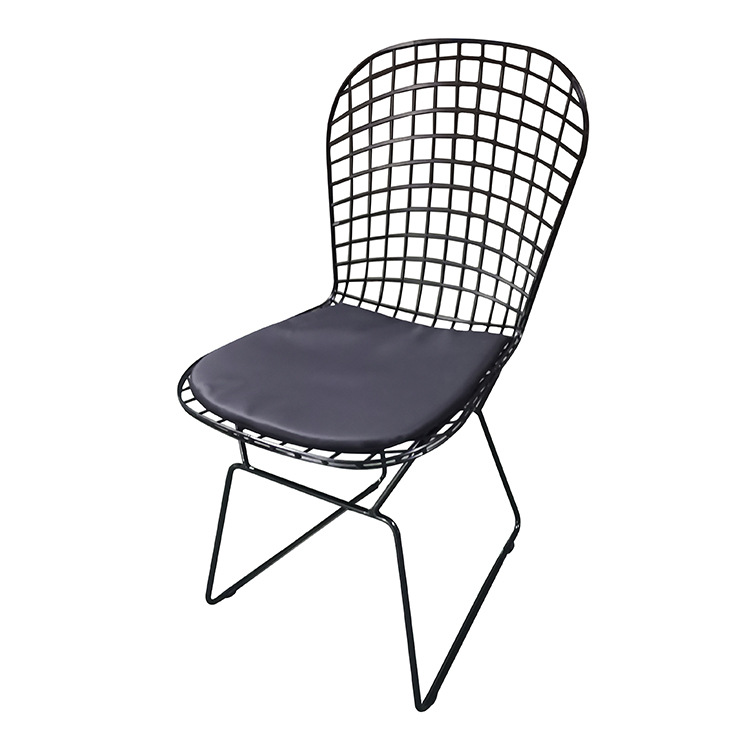 Exportación de Amazon lujo ligero sillas de comedor de alta calidad diseño hueco de hierro forjado sillas de comedor