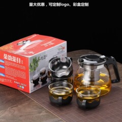 メーカー卸売りのプレゼントガラス水具セットはガラスのティーポットを厚くしてティーポットを入れます。