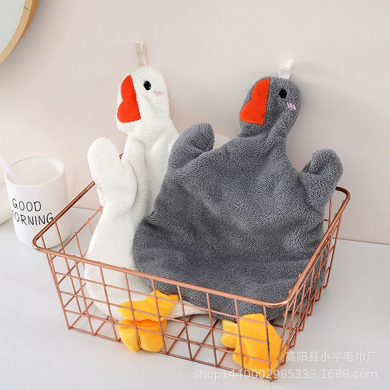 Коралловое гигиеническое полотенце, мультяшный детский лебедь, кукла