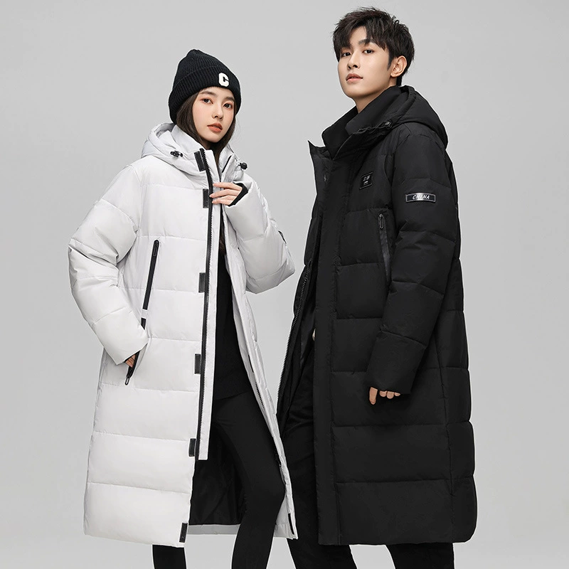 Та же длинная модель трансграничного приливного бренда Guochao утолщает теплая пара пуховик в прямом эфире