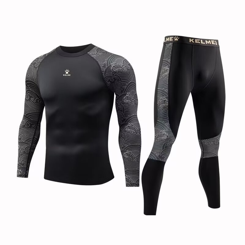 Kemei Keme Fitness Suit High Elastic Quick-Drying Tights Sports Student Training Clothes Men's Sports Quick-Drying Pants