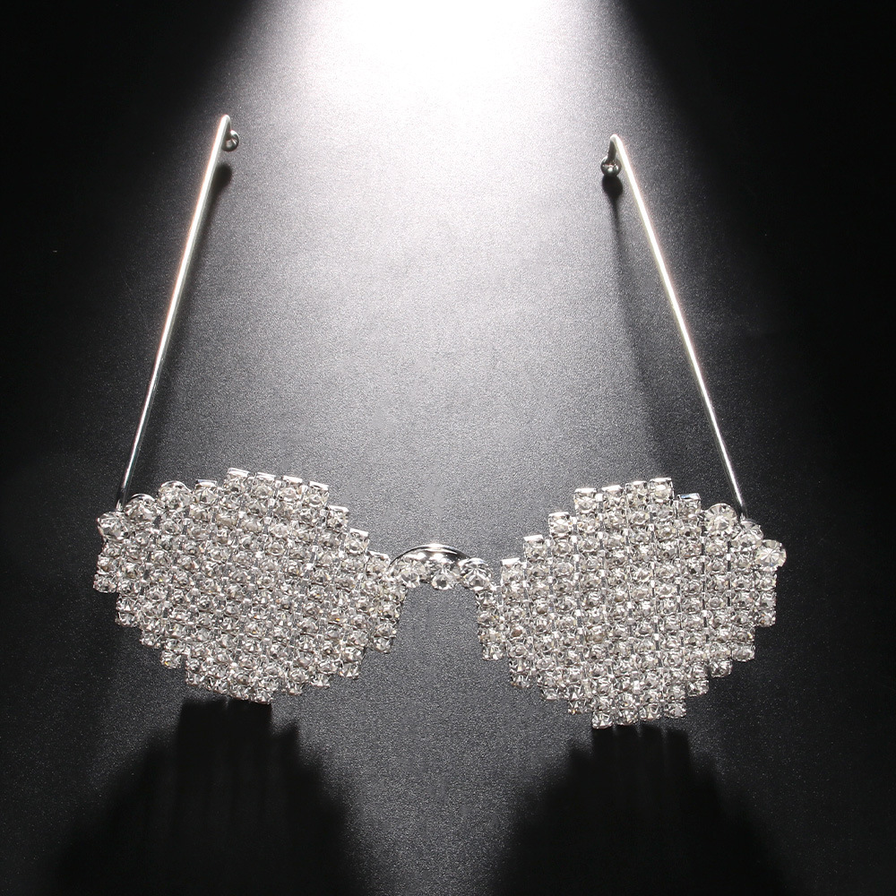 Cross-Border moda rhinestone gafas Marco europeo y americano exagerado hip hop fiesta cara joyería ojo marco