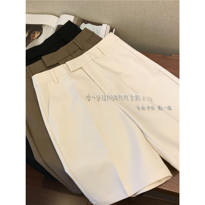 Summer 2025 New French Bermuda Slim Versatile Casual Suit Pants Straight Five-Point Shorts Women's Pants