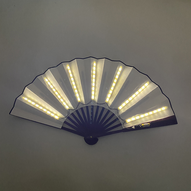 8-pulgadas luminoso ventilador luminoso colorido LED luminoso plegable ventilador bar discoteca fiesta escenario atmósfera props