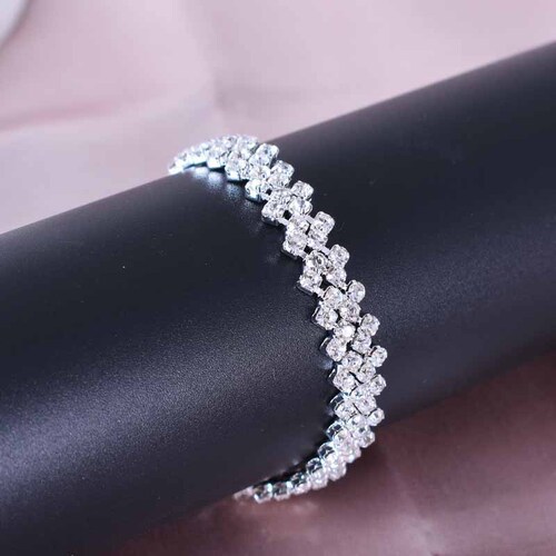 Jianla's new diamond-shaped rhinestone anklet, simple diamond-encrusted cross foot ornament, cross-border European and American jewelry, fashionable and personalized women
