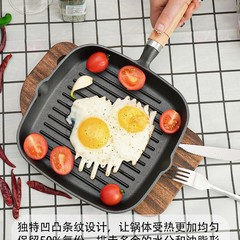 カスタマイズされたキャンプ家庭用ステーキフライパン特殊鋳鉄電磁調理器ストライプコーティングされていないステーキ厚みなし