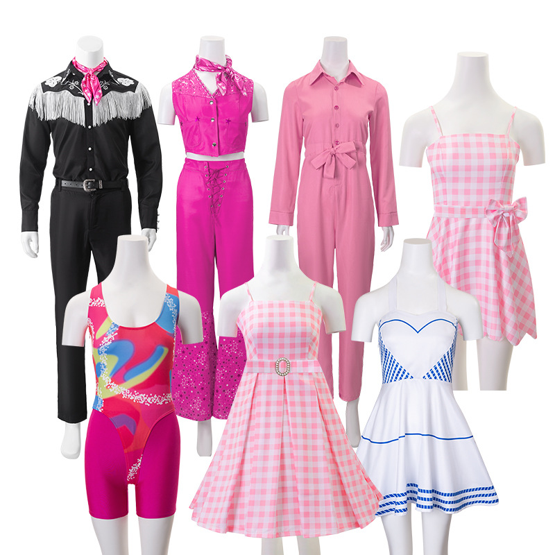 Película Barbie cos ropa Kenny traje playa vestido rosa Cosplay traje de Halloween