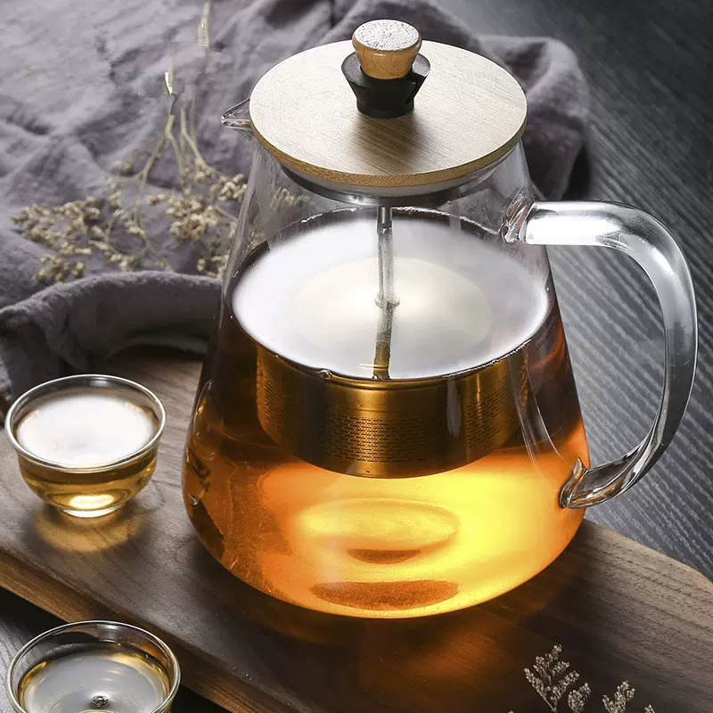 高硼硅耐热玻璃拉杆茶壶家用功夫茶具围炉煮茶泡茶壶花茶壶咖啡壶