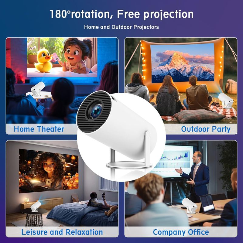 hy300亚马逊跨境爆款超高清投影仪家用便携炮筒投影机projector|undefined
