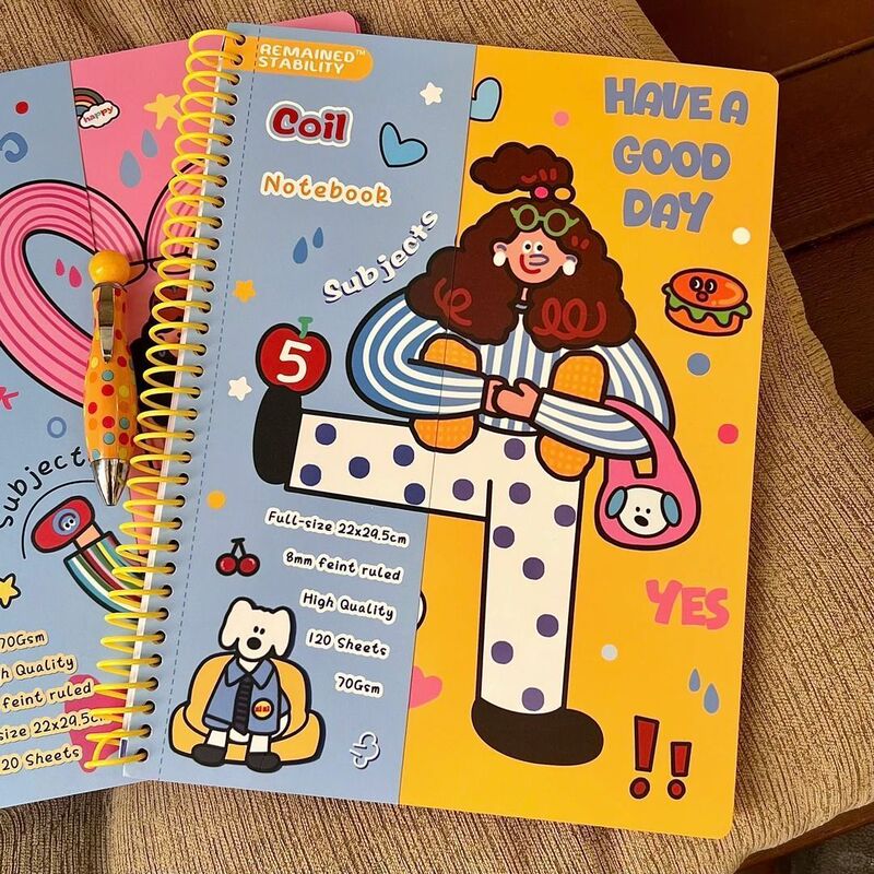 American-style dopamine pink girly spiral notebook A4 high-value notebook for students' daily study notes and drafts American-style dopamine pink girly spiral notebook A4 high-value notebook for students' daily study notes and drafts