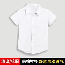 白色衬衫短袖夏季2023新款童装院风衬衣上衣夏装