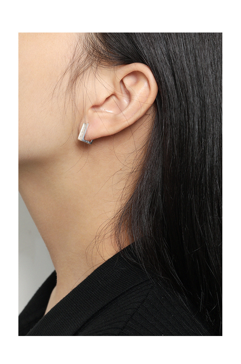 18K Gold Plated, White Gold Plated Plating Material Earrings Classification 1 Pair Quantity 1 Pair 925 Sterling Silver Geometric Earrings