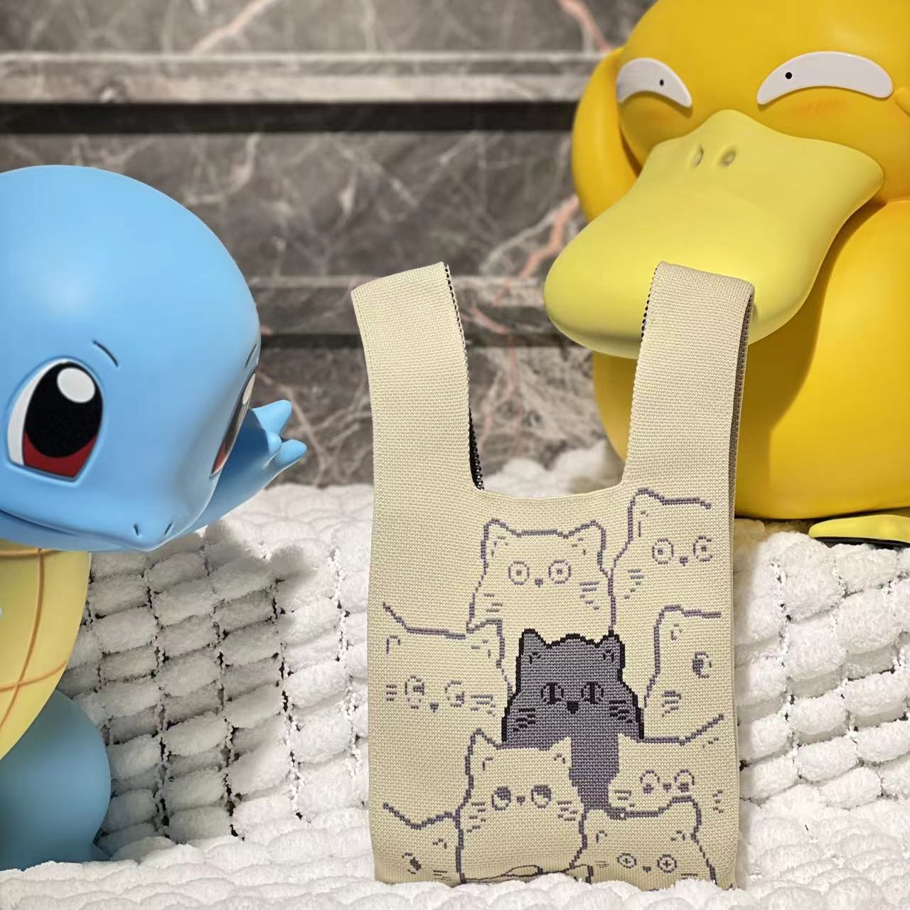 Bolso de mano tejido para embalaje de regalos, bolso tejido con múltiples patrones, estilo ins, bolso tejido para mujer, mini versátil.