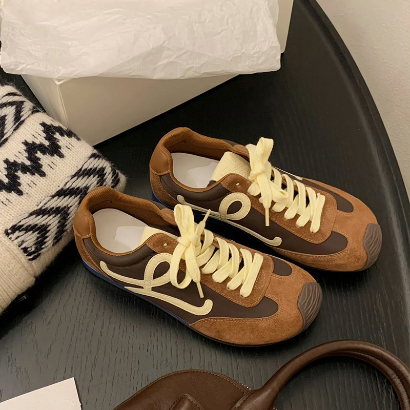 Cowhide version ~ 2025 new leather frosted ugly adorable casual sports women's shoes German training shoes women's thick-soled Forrest Gump shoes Cowhide version ~ 2025 new leather frosted ugly adorable casual sports women's shoes German training shoes women's thick-soled Forrest Gump shoes