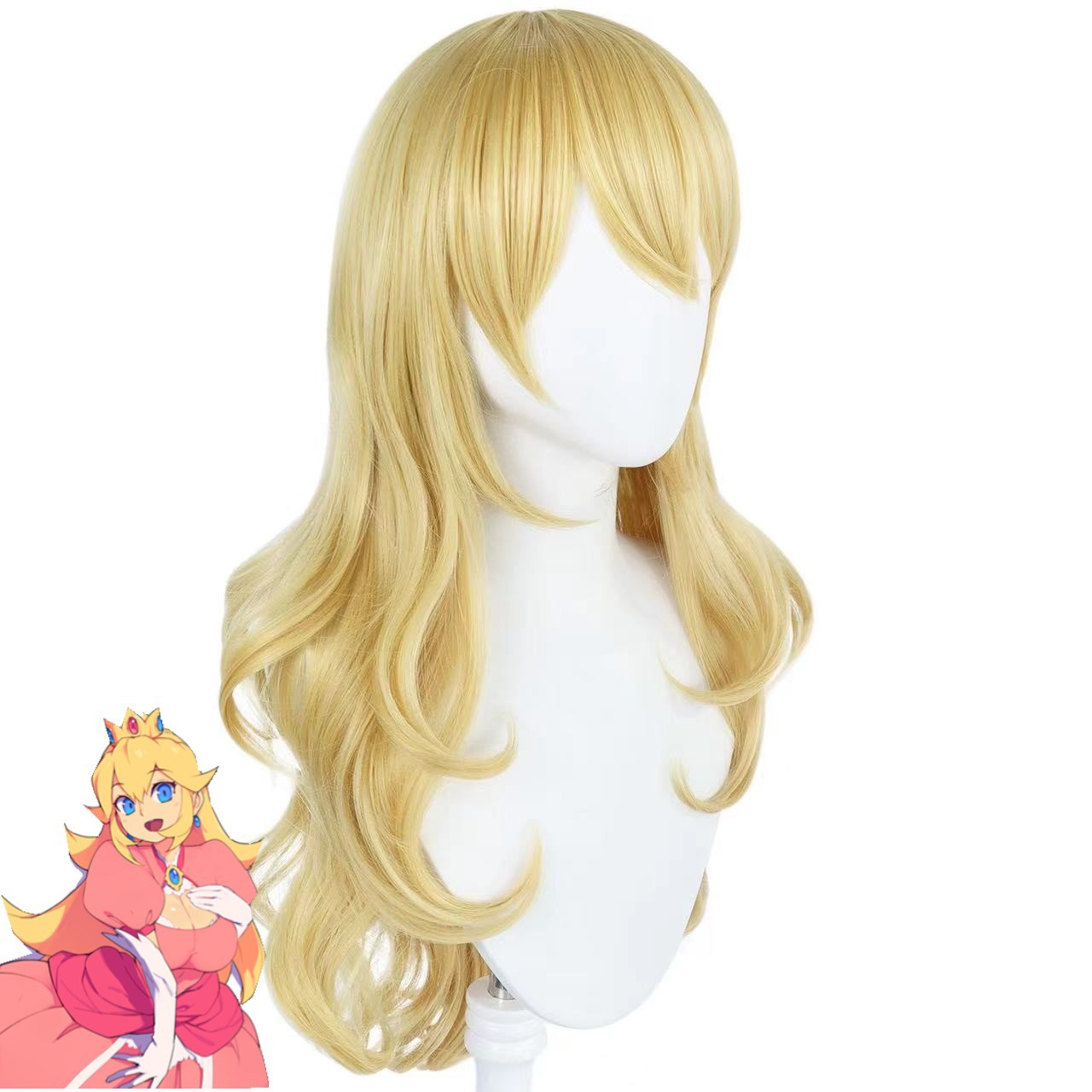 [Xi] Super Mary princesa bi Qi cos anime simulación peluca Cosplay del cuero cabelludo ventas directas de la fábrica