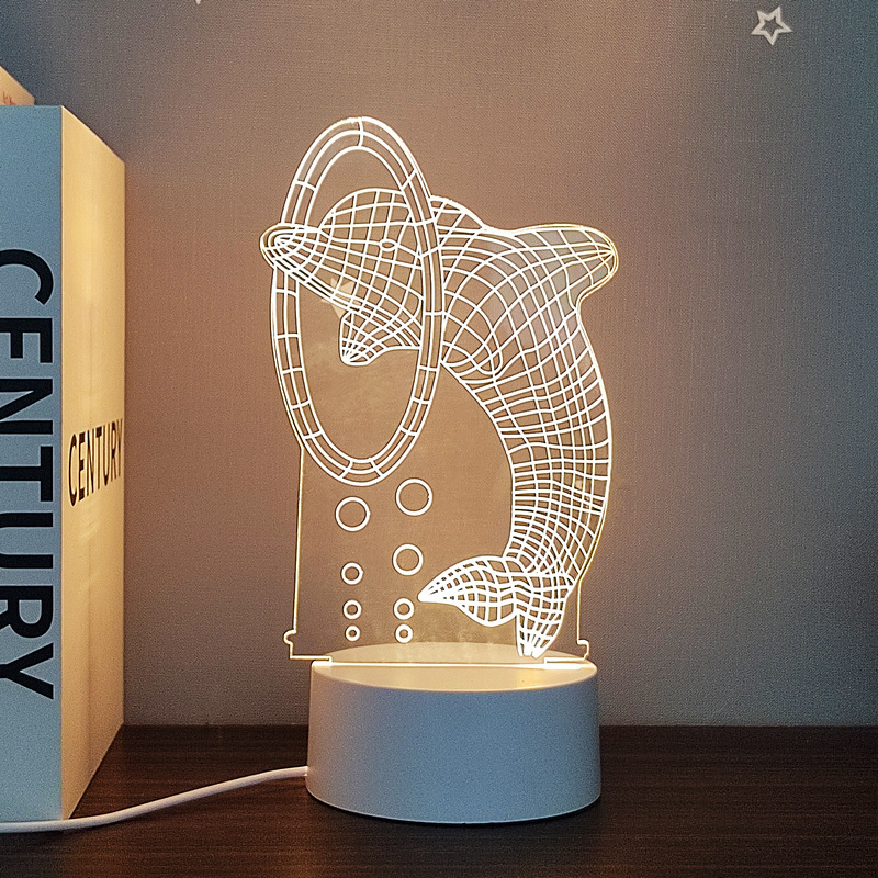 Mayorista 3D lámpara de noche creativa estereoscópica dormitorio protección de ojos lámpara de cabecera de cama led lámpara de ahorro de energía dormitorio del corazón de las niñas