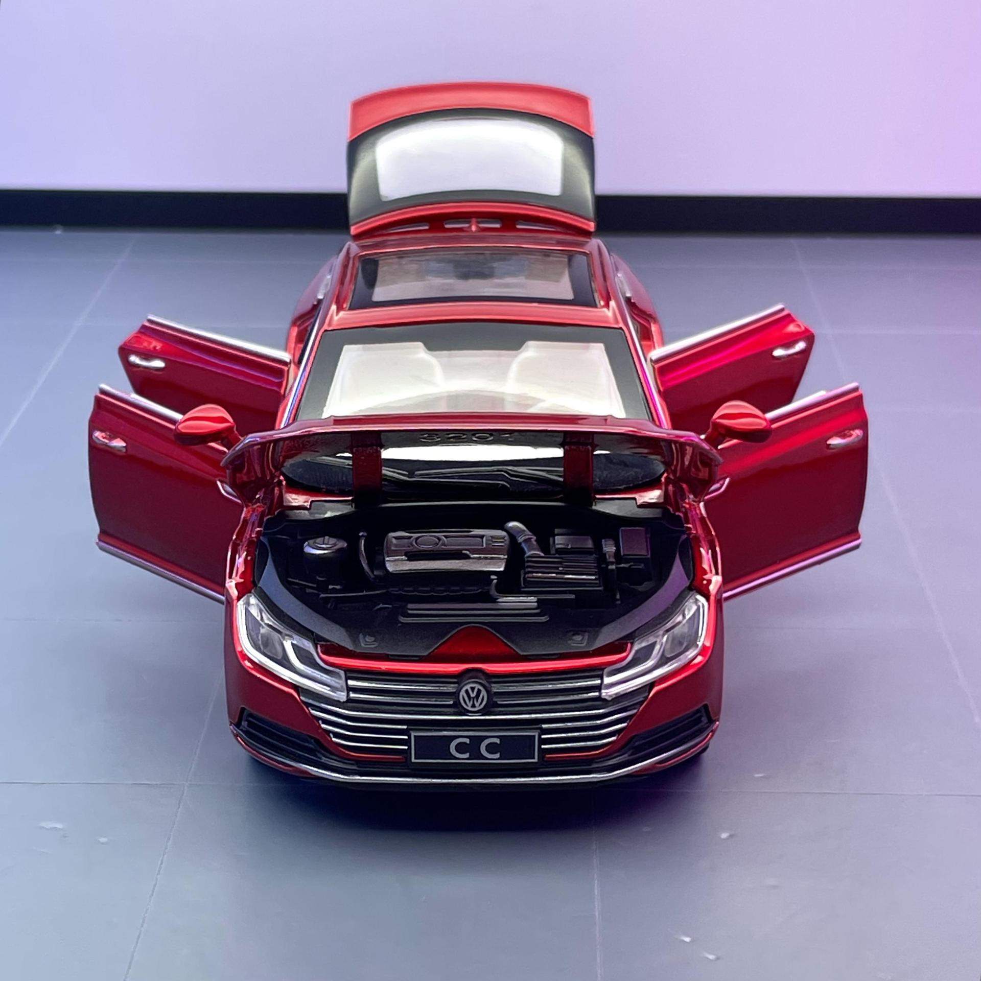 (A granel) Aleación de automóviles modelo de coche 1:32 Volkswagen CC coche Tire hacia atrás el sonido y la luz modelo de coche de juguete adornos