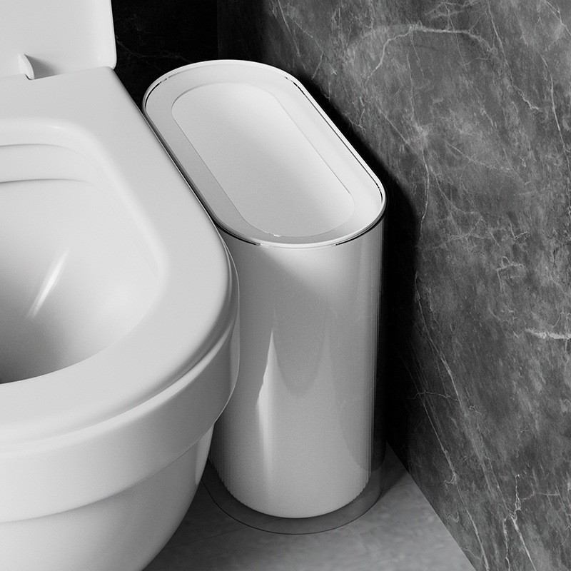Gap Trash Bin Household Kitchen Gap Rectangular Bathroom Double-Layer Trash Bin Household Toilet Trash Bin
