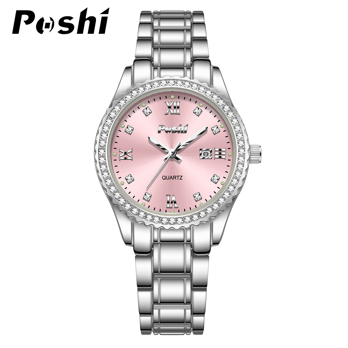 Relojes POSHI, relojes de mujer, relojes de mujer de lujo ligeros de nicho, cinturones de acero, relojes de comercio exterior transfronterizos, sentimientos de alta gama para mujer