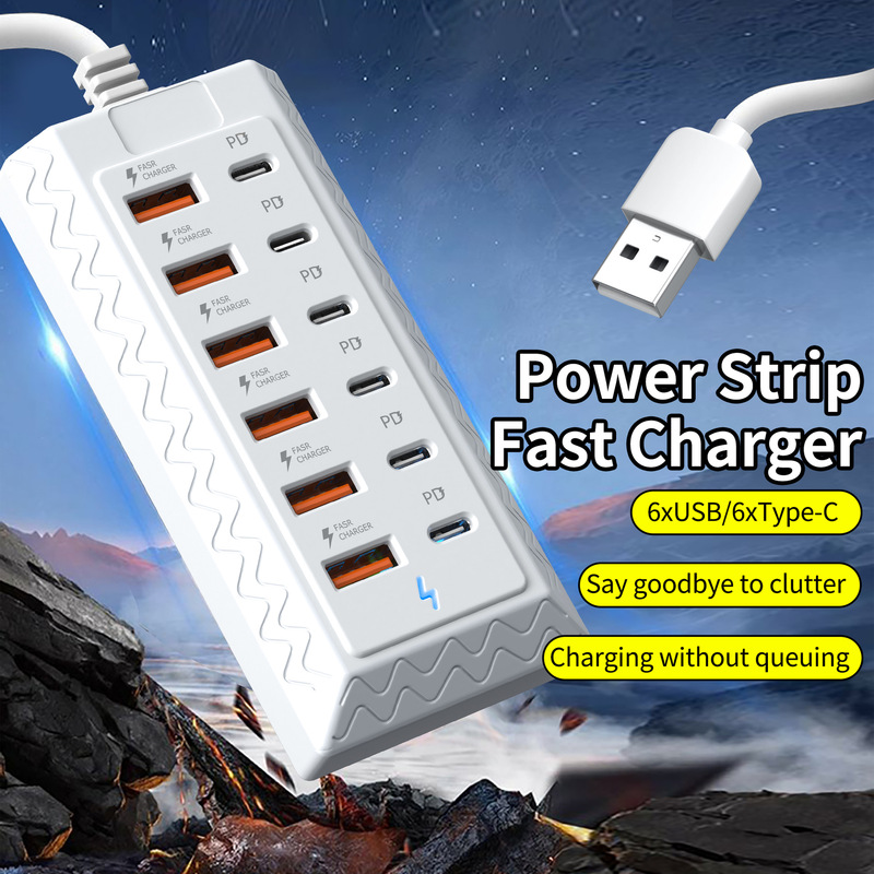 [Cross-Border Hot Sale] One to Twelve USB Hub Docking Station with 6 Usb3.0 + 6 Type-C Interfaces