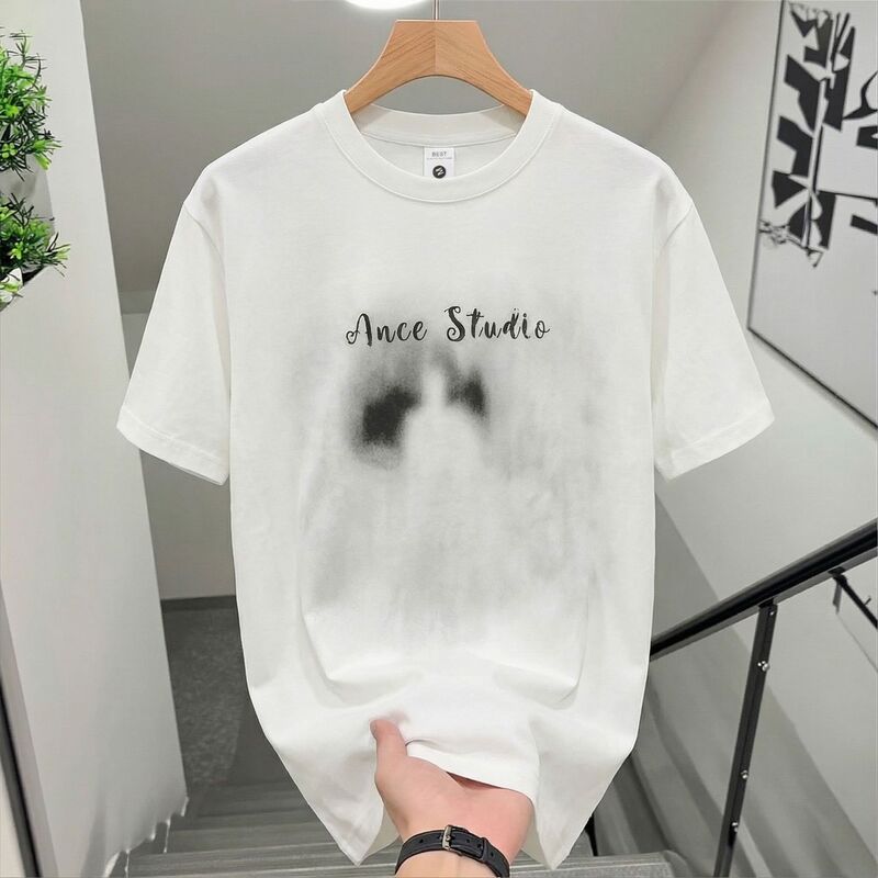 Men's Summer Tops New American Style Short-Sleeve High-End Trendy Brand Men's T-Shirt Heavyweight Sports Half-Sleeve Couple T-Shirt for Men