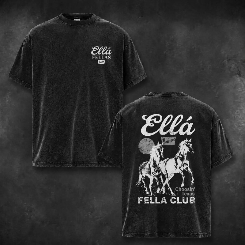 230G European size cotton unisex retro western ranch horse print T-shirt in country cowboy style 230G European size cotton unisex retro western ranch horse print T-shirt in country cowboy style