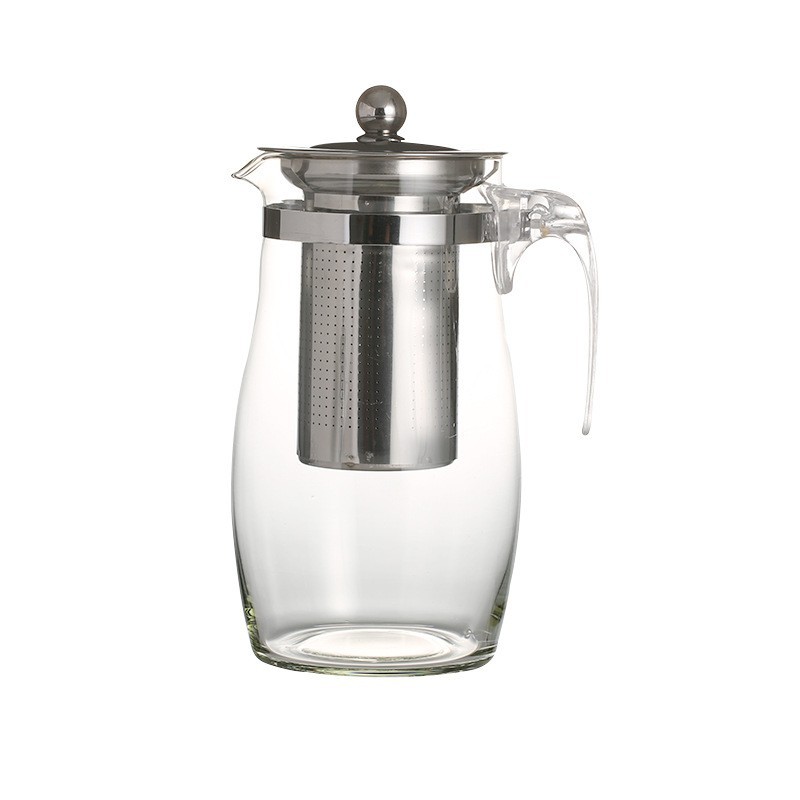 Oficina del hogar tetera de acero inoxidable fuga de té separación de té hervidor de vidrio transparente juego de té al por mayor