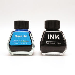 Ink Glass Bottle 30ml Fountain Pen Non-Carbon Ink Non-Clogging Pen Black Student Small Bottle Writing Ink