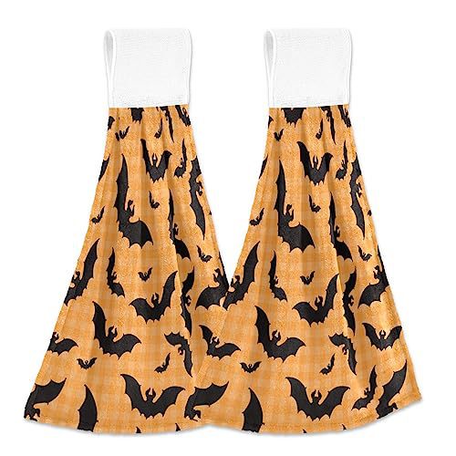 Halloween Bat Pattern Kitchen Bathroom Toilet Hand Towel Bath Towel Dish Cloth Hanging Decorative Absorbent Halloween Bat Pattern Kitchen Bathroom Toilet Hand Towel Bath Towel Dish Cloth Hanging Decorative Absorbent