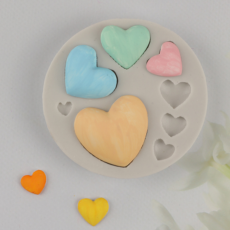 DIY arcilla de chocolate tamaño 8-piece amor fondant cake decoración molde de silicona epoxi herramienta para hornear