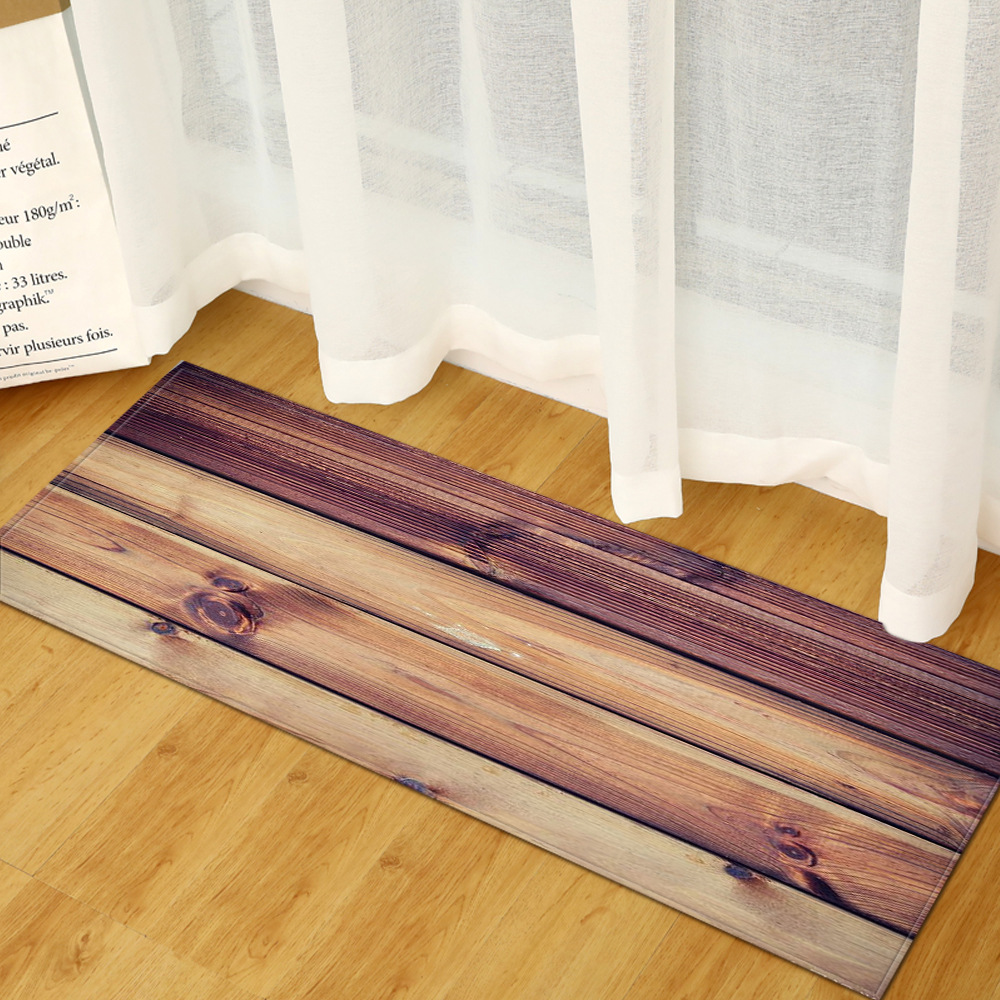 Venta caliente grano de madera puerta casa estera cocina tira absorbente baño antideslizante alfombra del piso sala de estar dormitorio alfombra 1