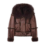 2023秋冬新款机车兔毛拼接羊毛皮毛一体皮草外套女宽松版中长大衣