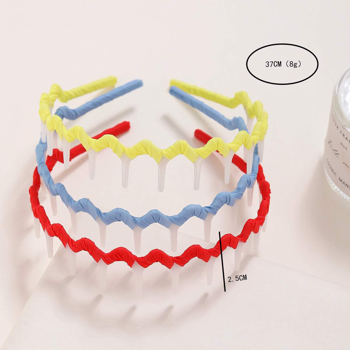 2023 nueva diadema para niños artefacto de cabello roto para mujeres pinza de pelo de presión antideslizante dentada diadema de plástico de tela fluorescente