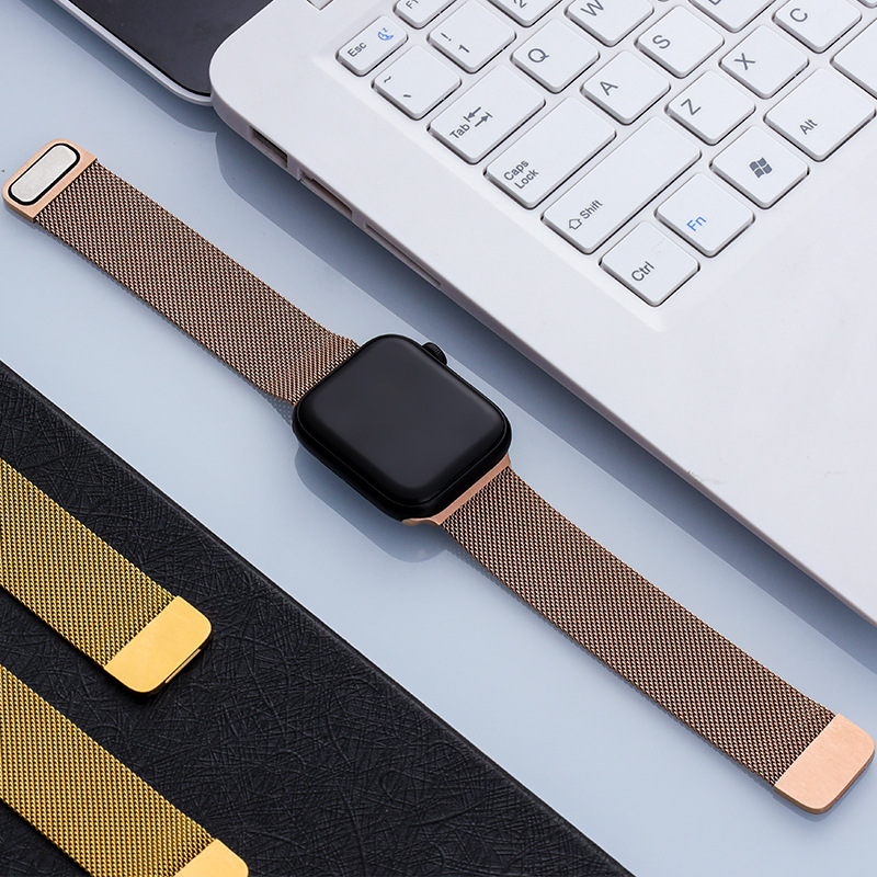 Adecuado para Apple Watch banda moda metal DOBLE TEJIDO Apple Milán agradable reloj banda iwatch banda de reloj