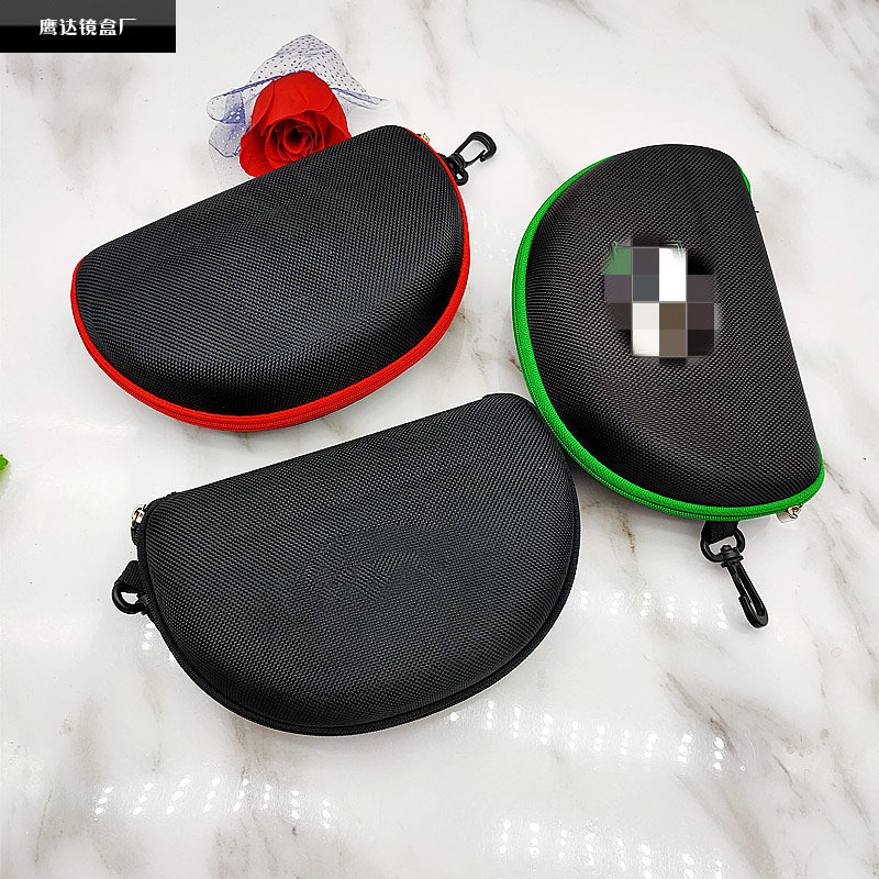Large Black Oxford Cloth Eva Glasses Case, Basketball Goggles Case, Swimming Goggles Zipper Case, Ski Goggles Case