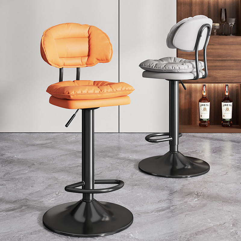 Bar Chair Simple Rotating High Stool Home Adult Backrest Bar Cafe Chair Silver Table Lift Bar Stool