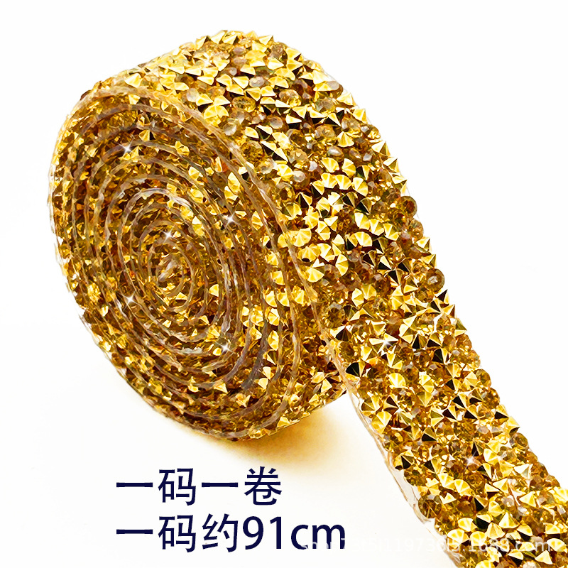 Mayorista colorido barra de diamante sombrero decoración taladro correa de adhesivos de fusión en caliente accesorios de joyería diamante colorido